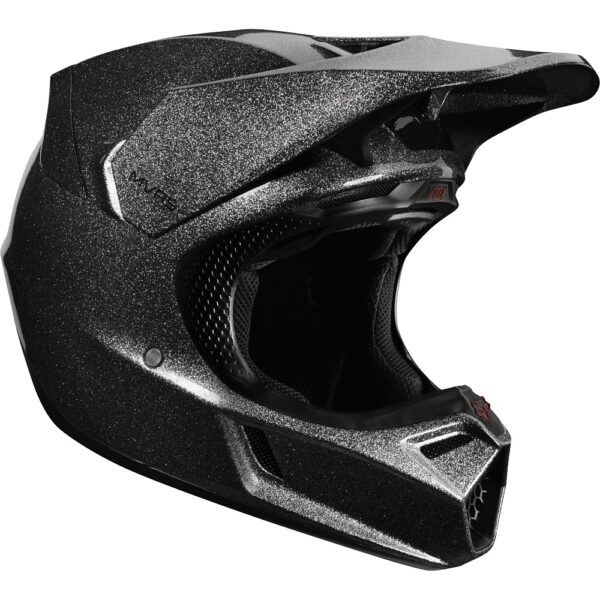 Casco Moto V3 Baz Negro Brillante Fox.