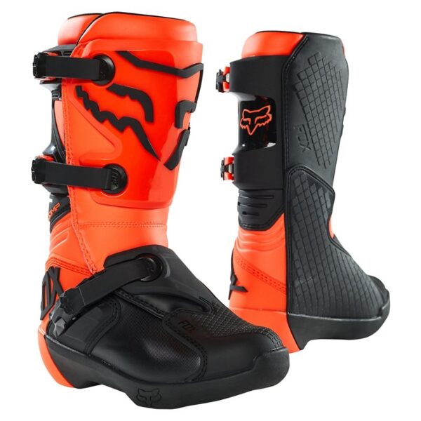 Botas Moto Niño Comp Naranjo Fluor Fox